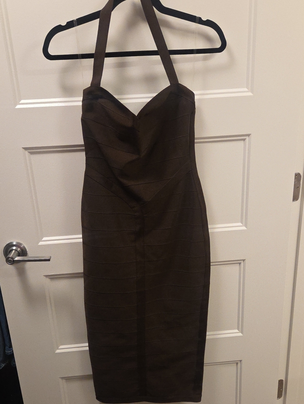 House of CB Brown Halter Midi Dress